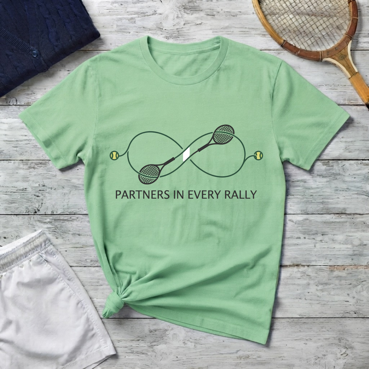 Tennis T-Shirt — "Partners in Every Rally" Graphic Tee