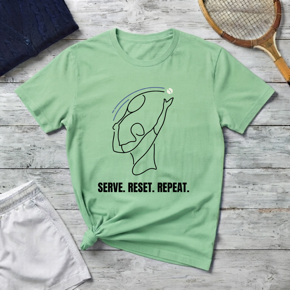 Serve. Reset. Repeat. T-Shirt — Minimalist Player Graphic Tee