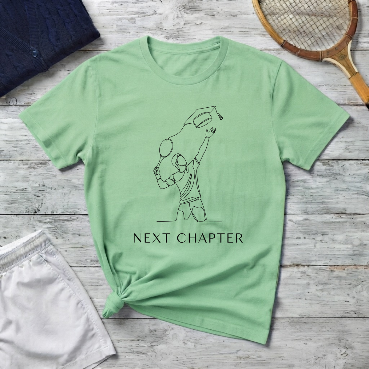 Graduation T-shirt — Minimal Line Art "Next Chapter"