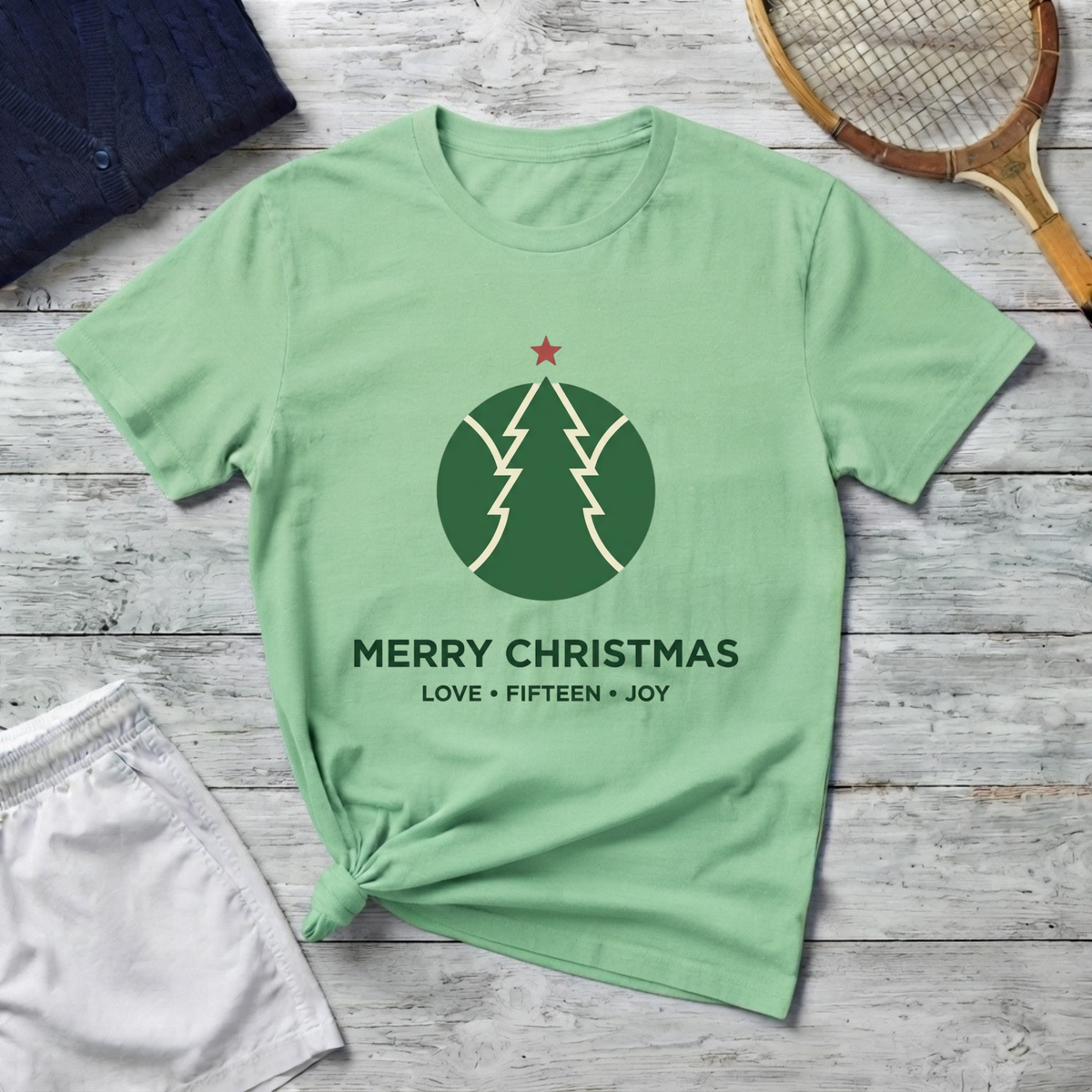 Christmas Tree Circle T-Shirt — "Merry Christmas" Holiday Tee