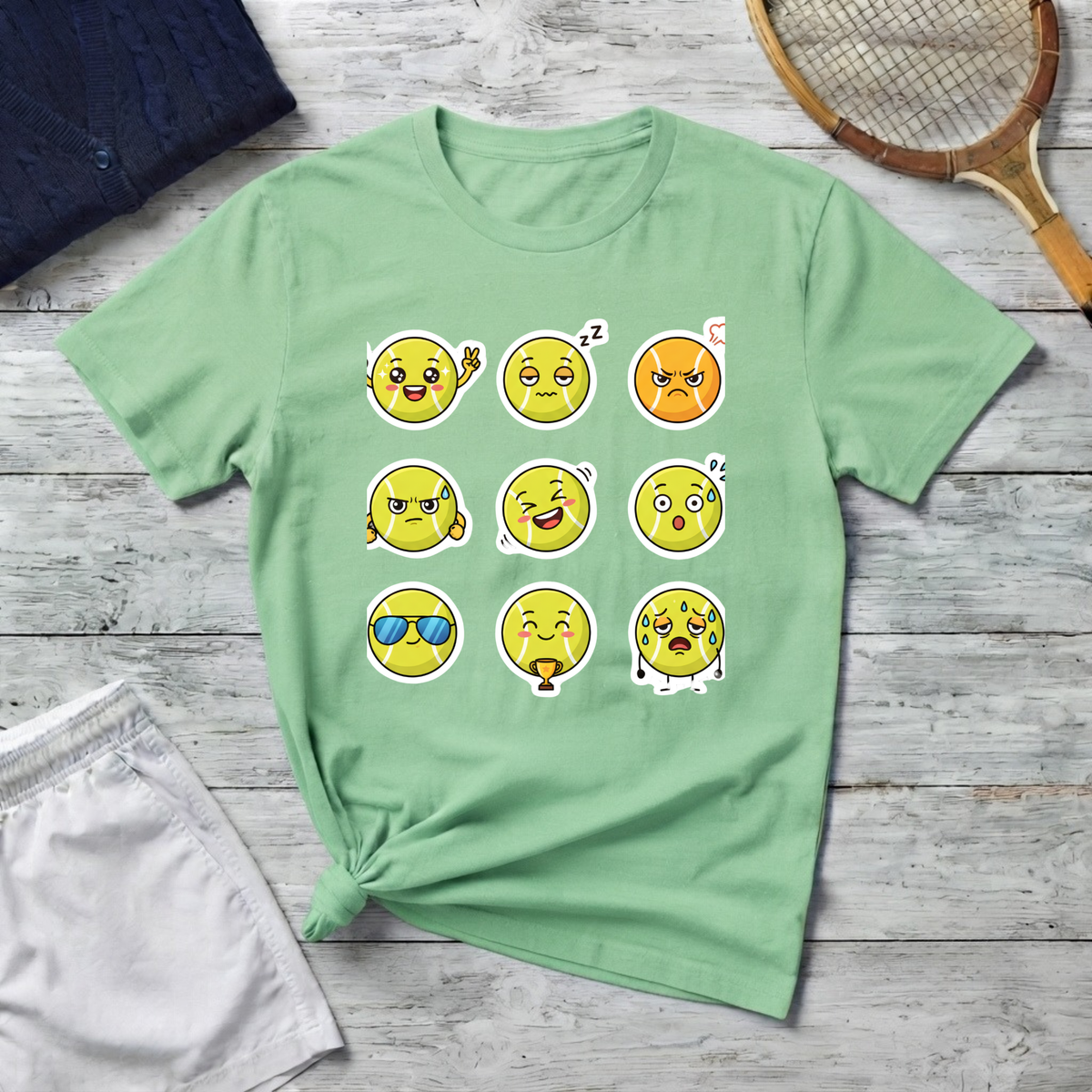 Emoji Faces T-Shirt — Cute & Funny Mood Grid Graphic Tee