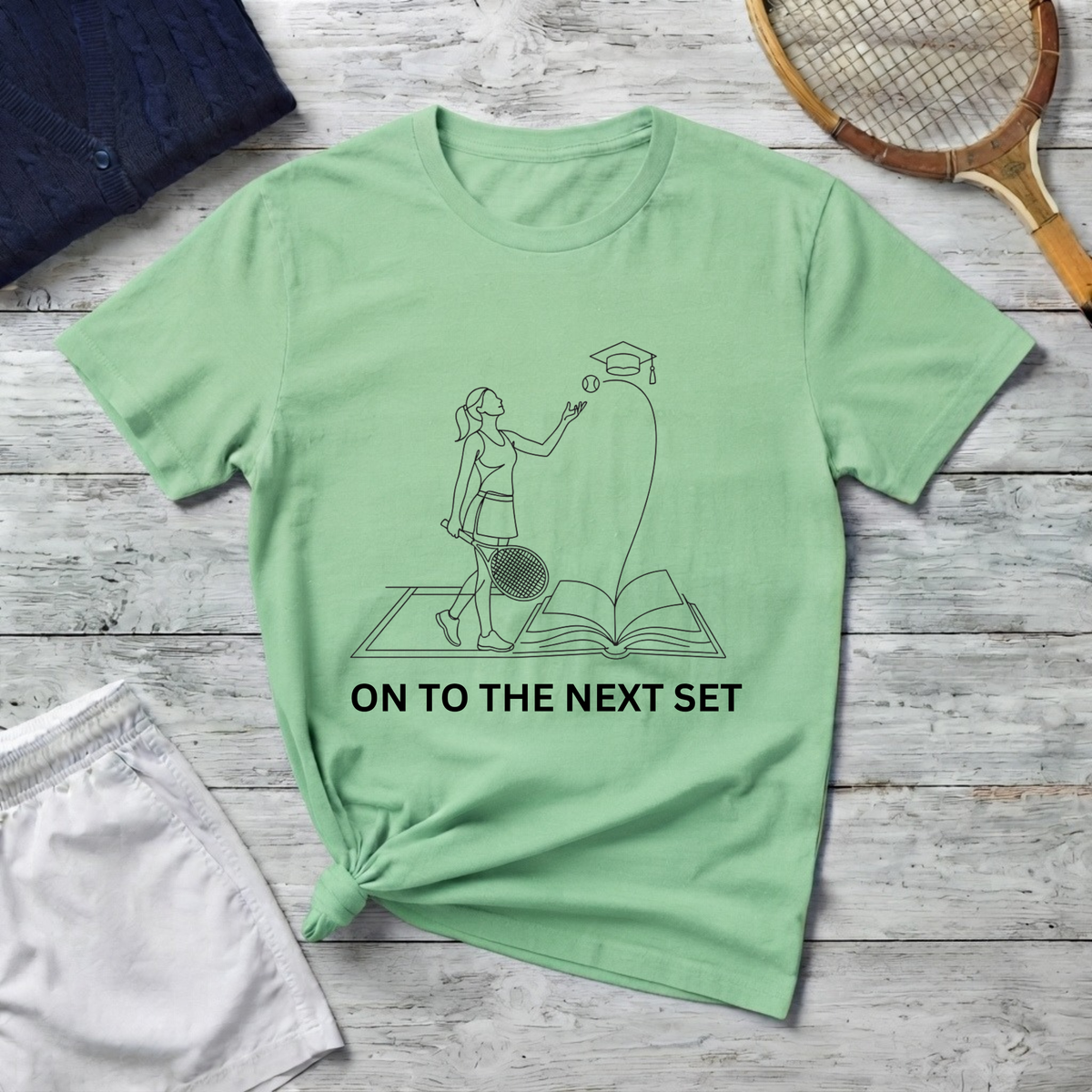 T‑Shirt — "On to the Next Set" Minimalist Climbing Illustration Tee