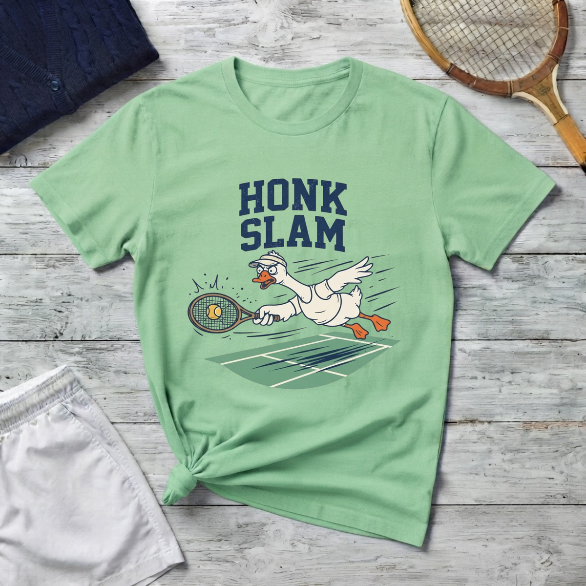 T-Shirt — "Honk Slam" Goose Football Graphic Tee