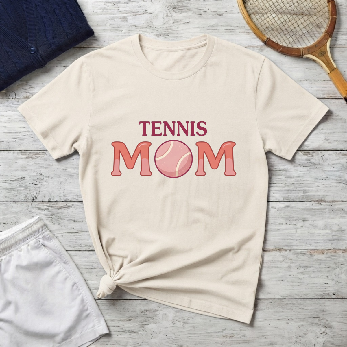 Tennis Mom T-Shirt — Pink Tennis Ball Graphic Tee
