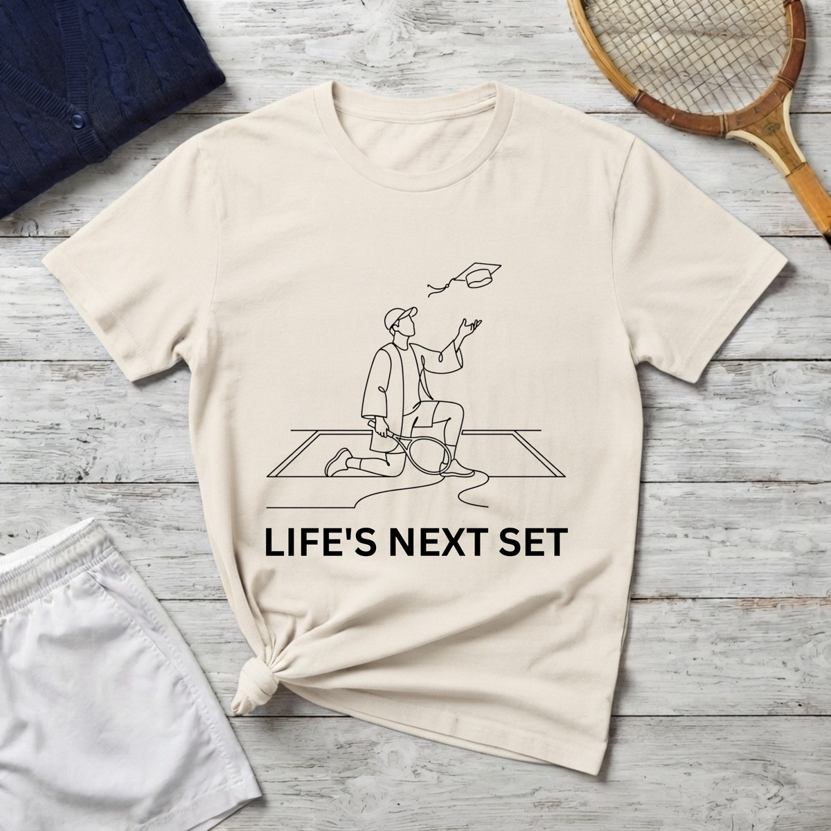 T-Shirt — "Life's Next Set" Tennis Graduation Tee