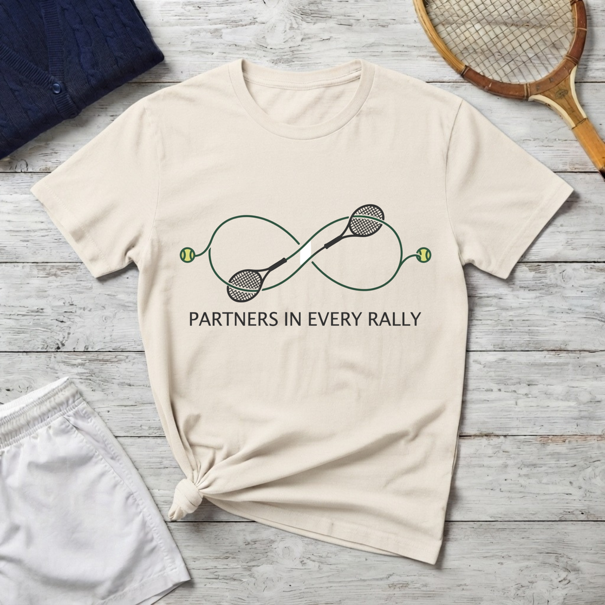 Tennis T-Shirt — "Partners in Every Rally" Graphic Tee