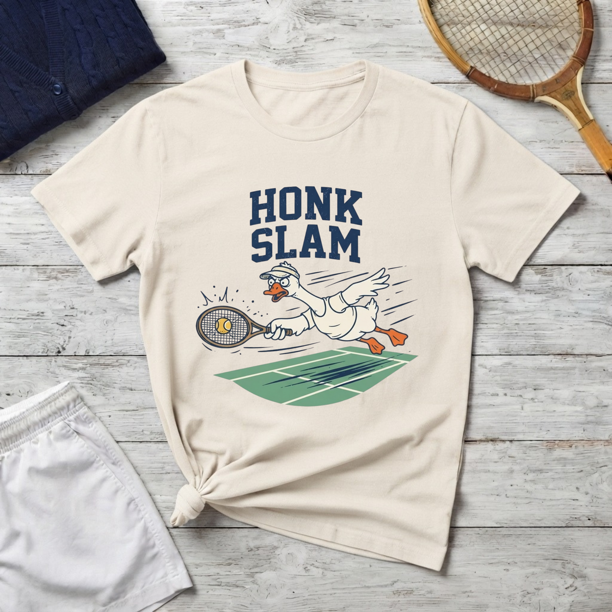 T-Shirt — "Honk Slam" Goose Football Graphic Tee