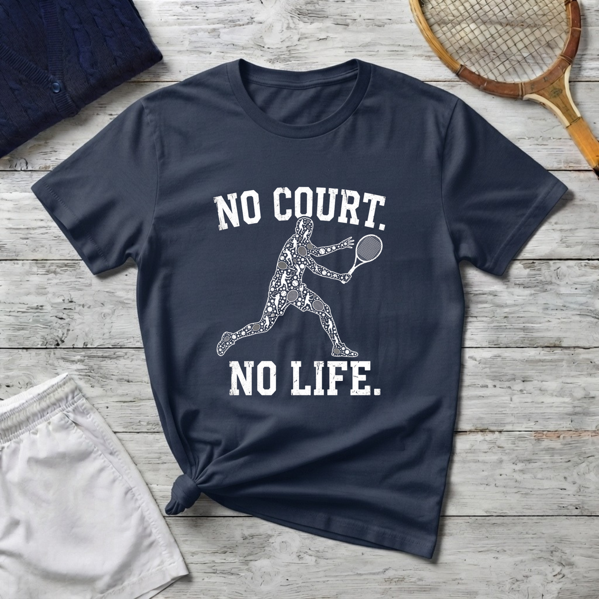 No Court No Life Tennis Player T-Shirt