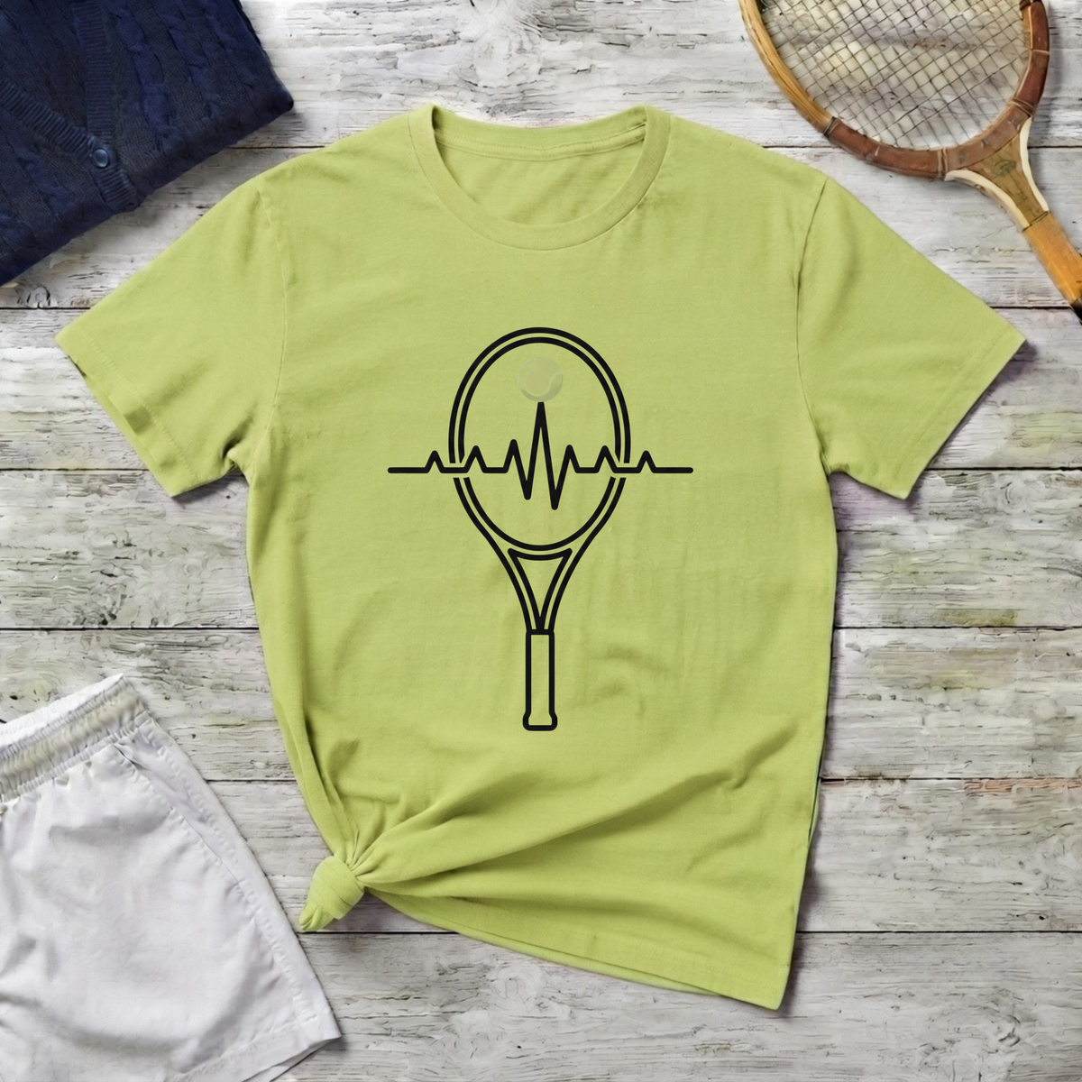Tennis Racket Heartbeat T-Shirt