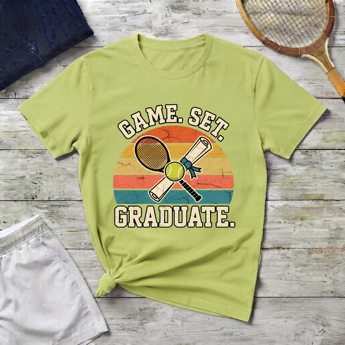 game set graduate Tennis T-shirt