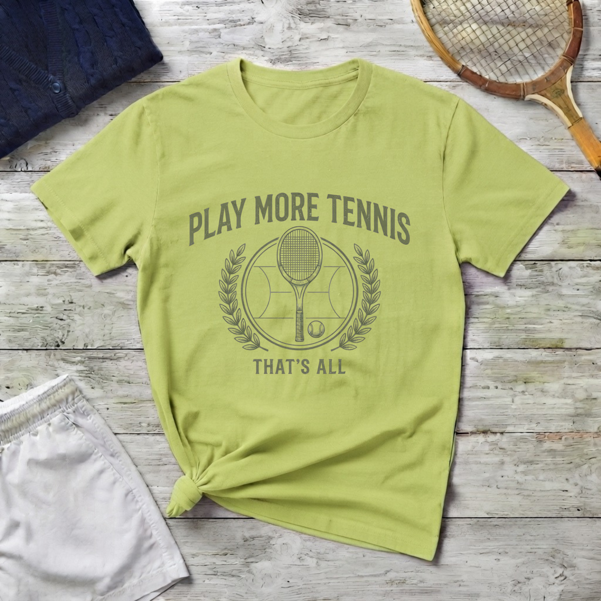 Play More Tennis T-Shirt — 'Play More Tennis That's All' Vintage Tennis Shirt