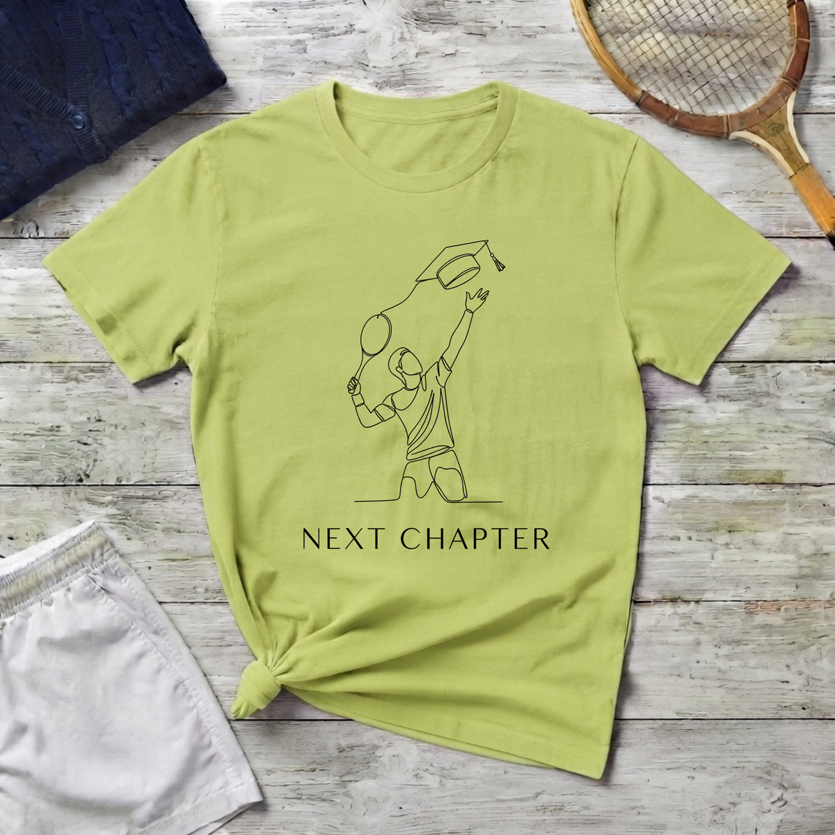 Graduation T-shirt — Minimal Line Art "Next Chapter"