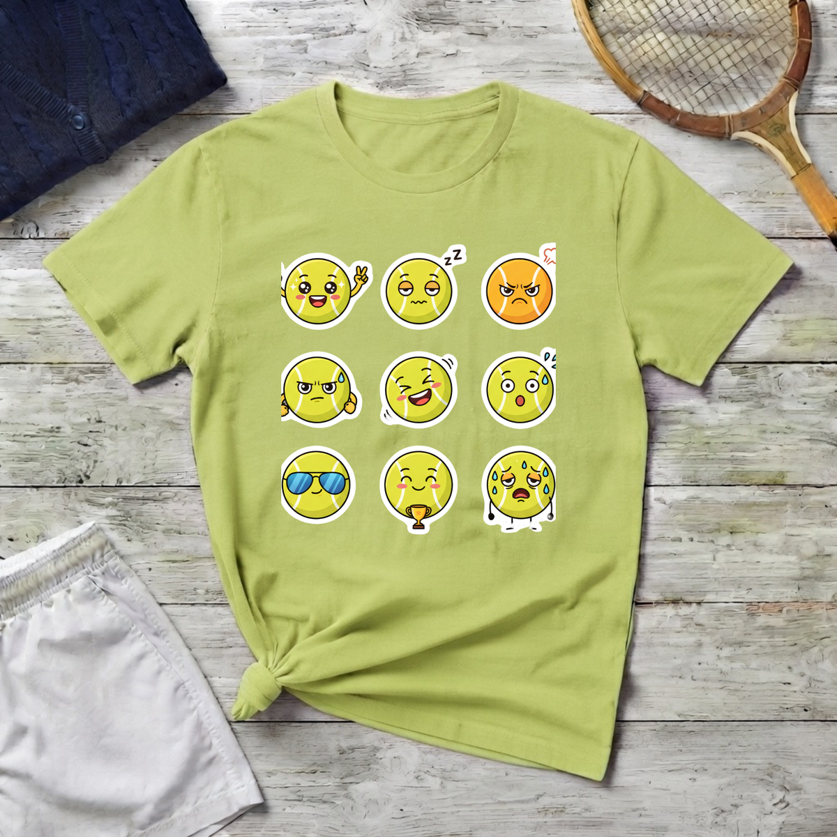 Emoji Faces T-Shirt — Cute & Funny Mood Grid Graphic Tee