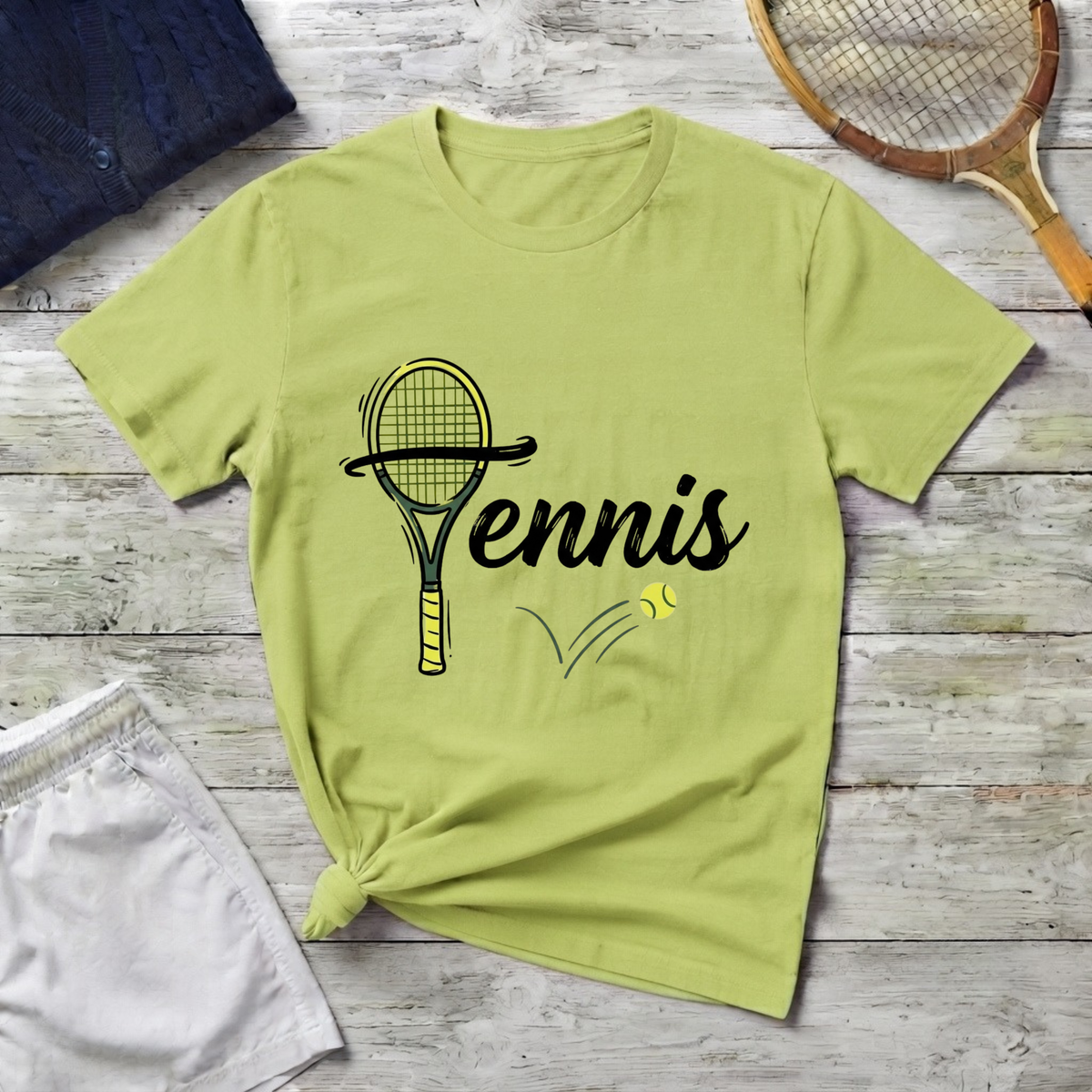 Tennis Graphic T-Shirt — Racket & Ball Athletic Tee