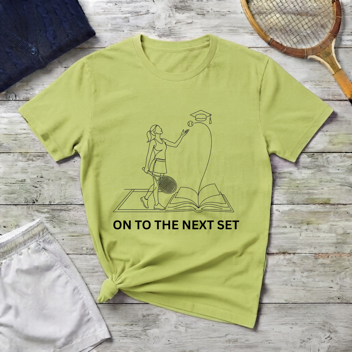 T‑Shirt — "On to the Next Set" Minimalist Climbing Illustration Tee