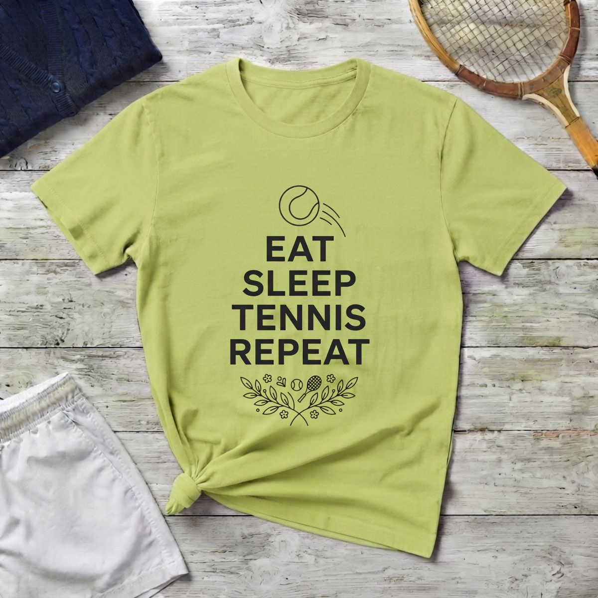Eat Sleep Tennis Repeat T-Shirt — Tennis Player Graphic Tee