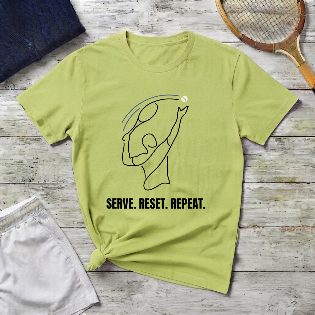 Serve. Reset. Repeat. T-Shirt — Minimalist Player Graphic Tee