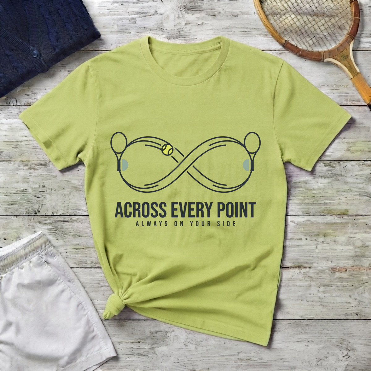 Tennis Infinity T-Shirt — "Across Every Point" Inspirational Tennis Shirt