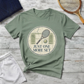 Tennis T‑Shirt — 'Just One More Set' Vintage Court Graphic