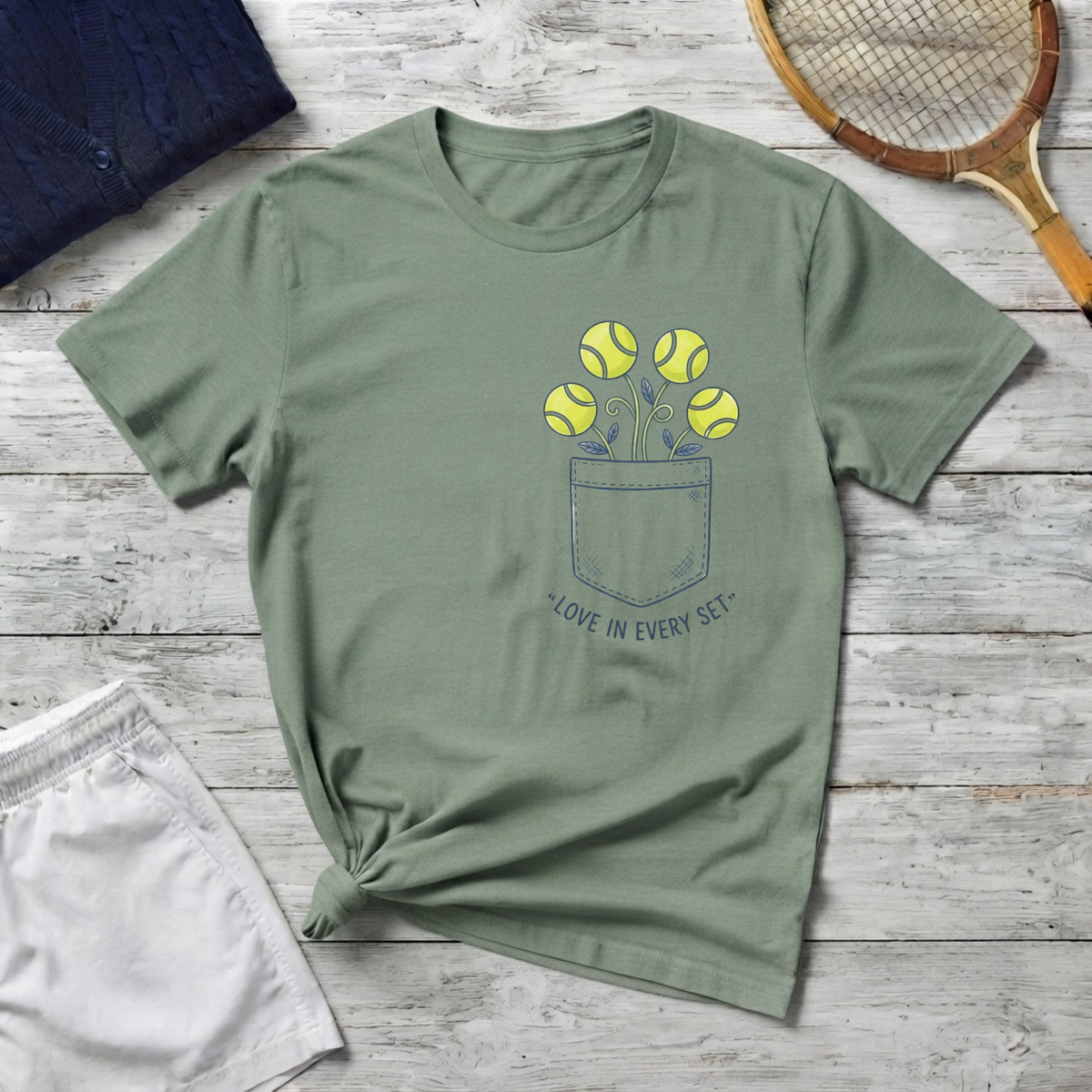 Love in Every Set Floral(printed Pocket) T-Shirt