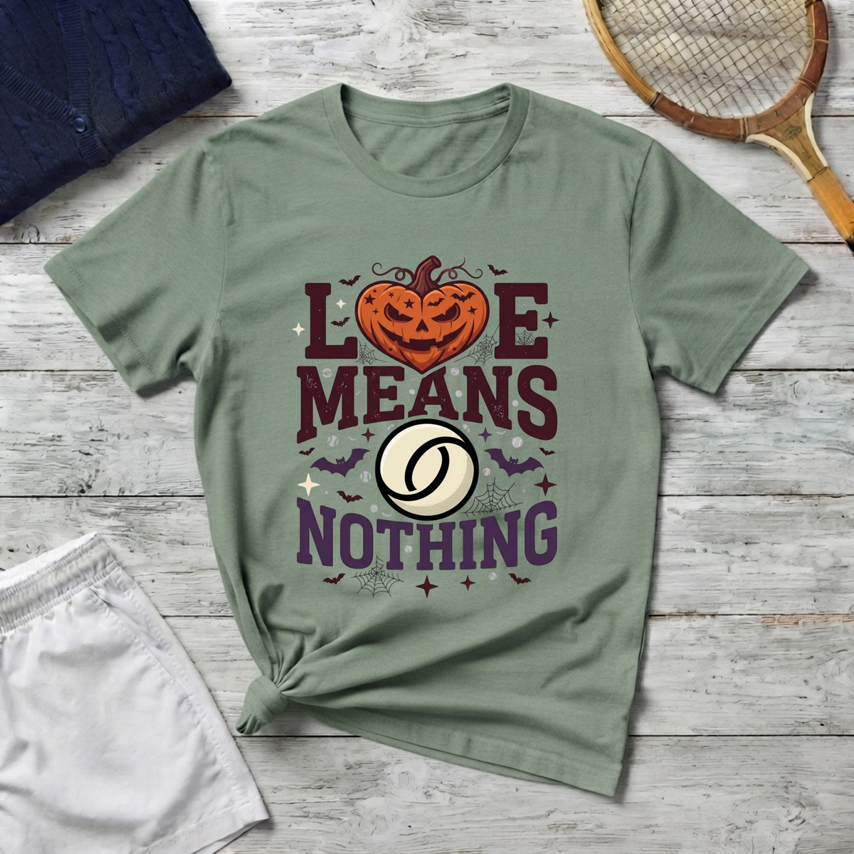T-Shirt — "Love Means Nothing" Halloween Pumpkin Graphic Tee