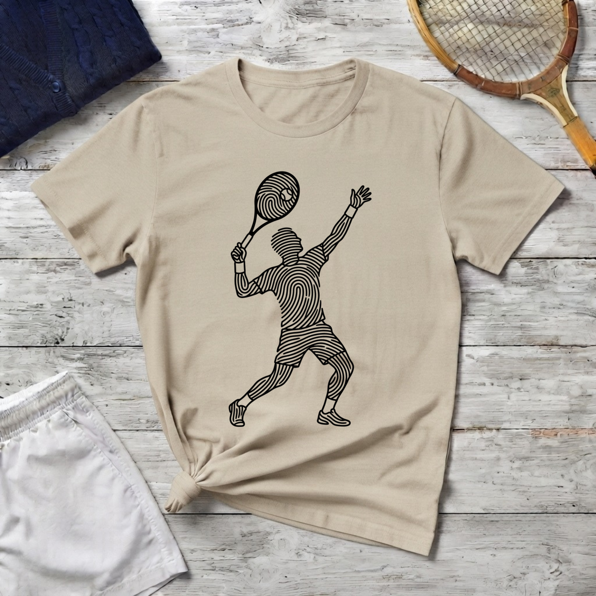 Tennis Player Sketch T-Shirt