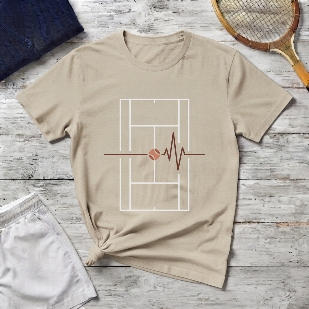 tennis Court Heartbeat T-Shirt