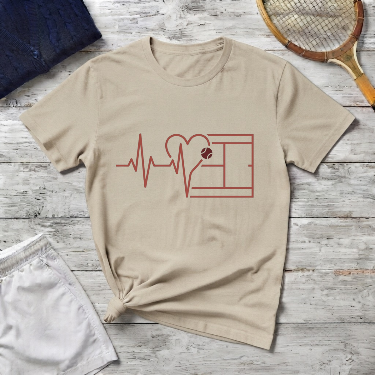 Heartbeat Love T-Shirt – Heart, EKG & court Design