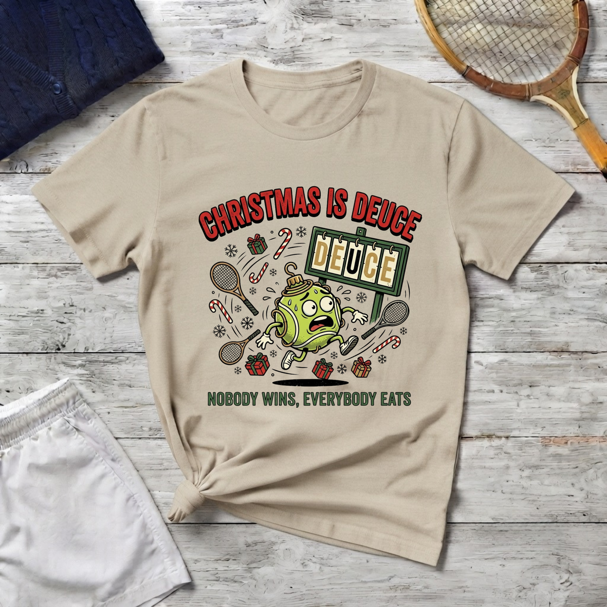 Christmas Is Deuce T-Shirt — Funny Holiday Card Game Tee