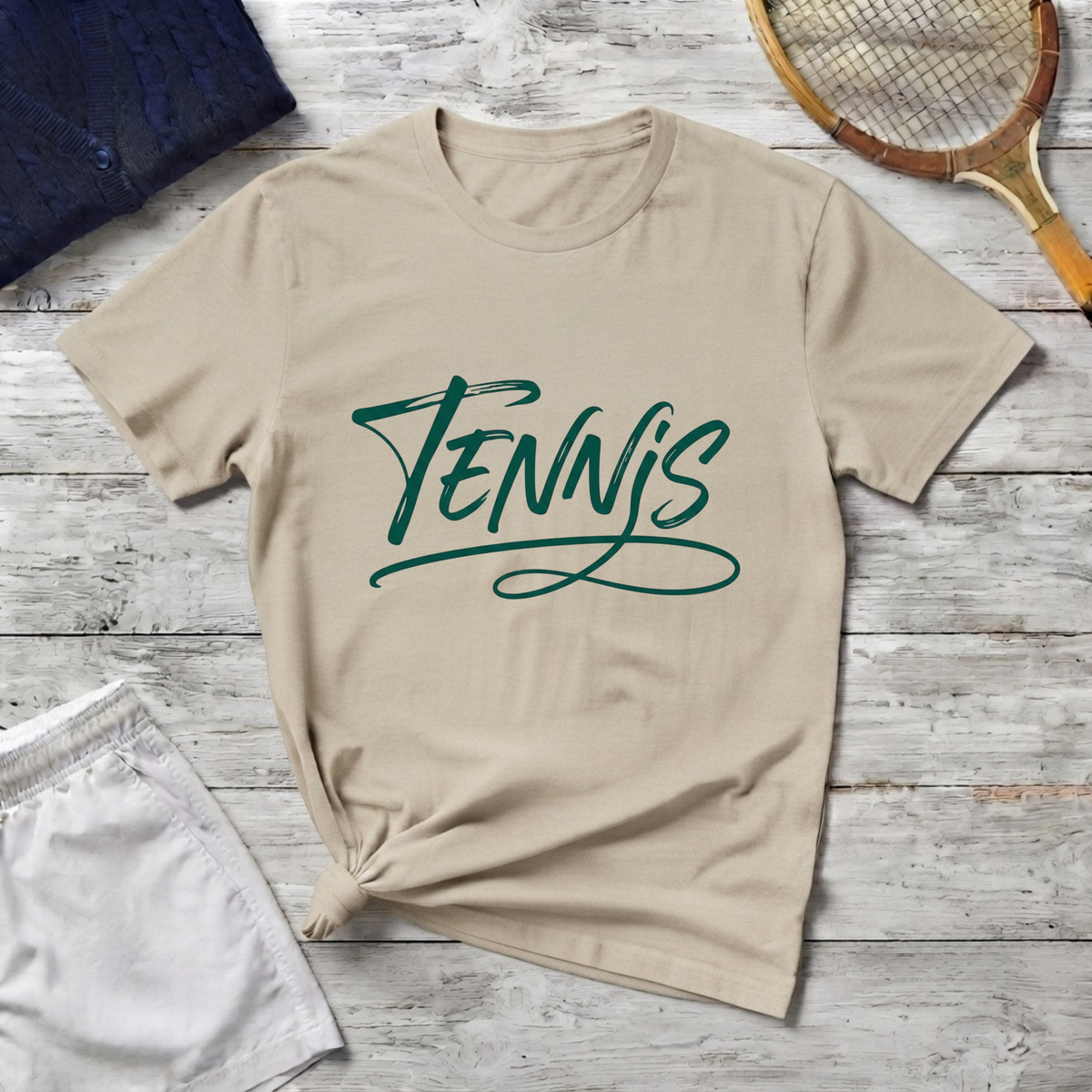 Tennis Script T-Shirt — Athletic Casual Tee for Tennis Players & Fans