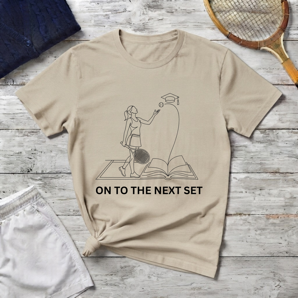 T‑Shirt — "On to the Next Set" Minimalist Climbing Illustration Tee