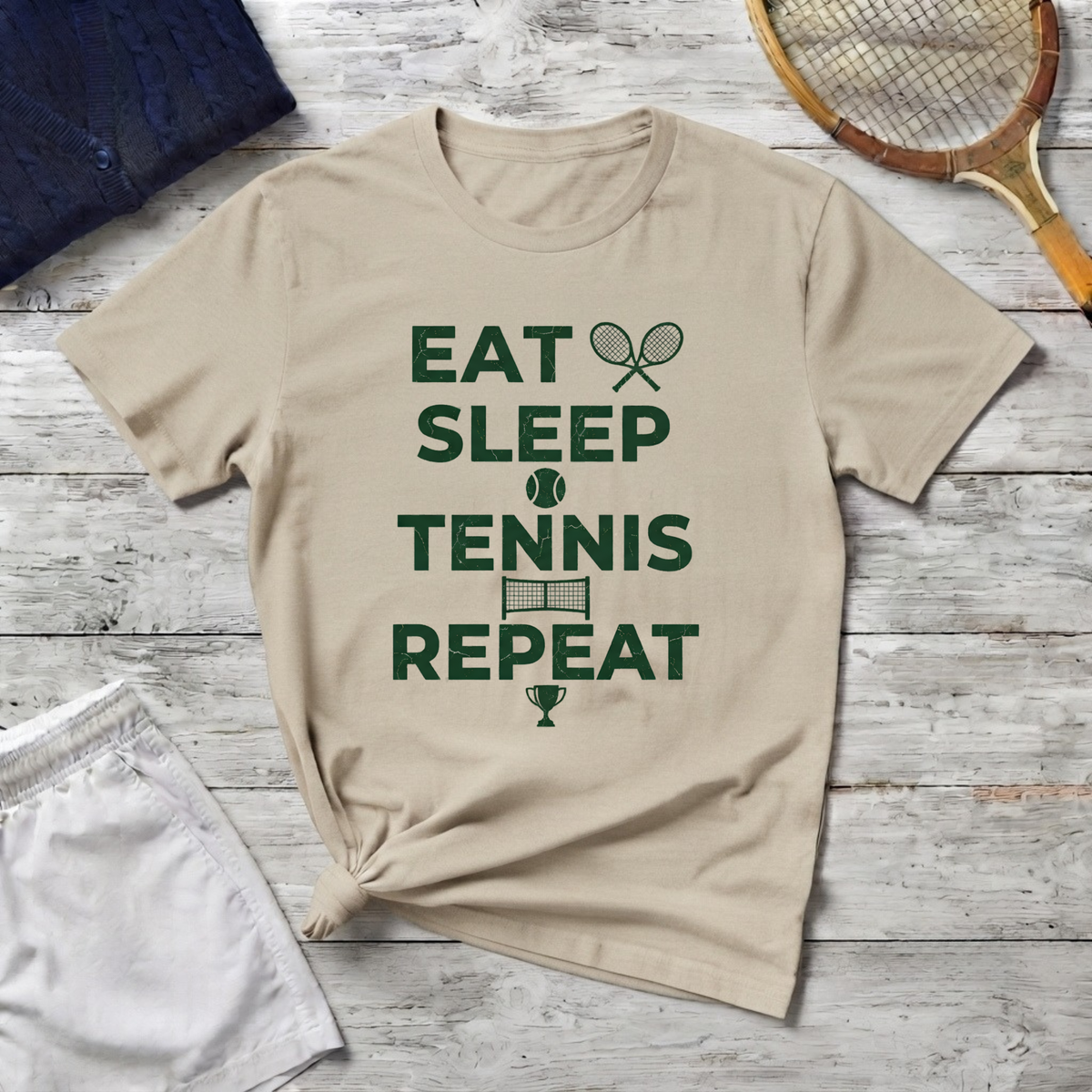 Eat Sleep Tennis Repeat Tee — Tennis Lover T-Shirt