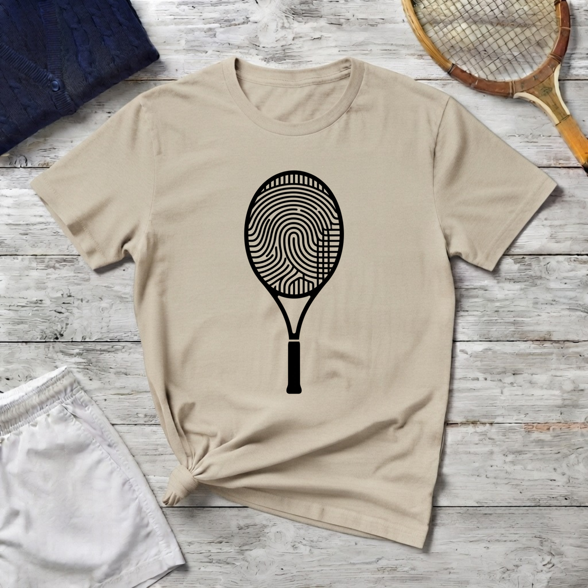 Fingerprint Tennis Racket T-Shirt