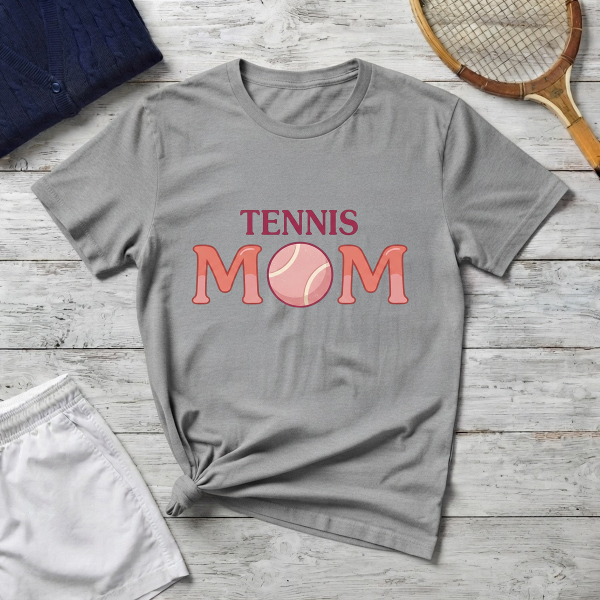 Tennis Mom T-Shirt — Pink Tennis Ball Graphic Tee