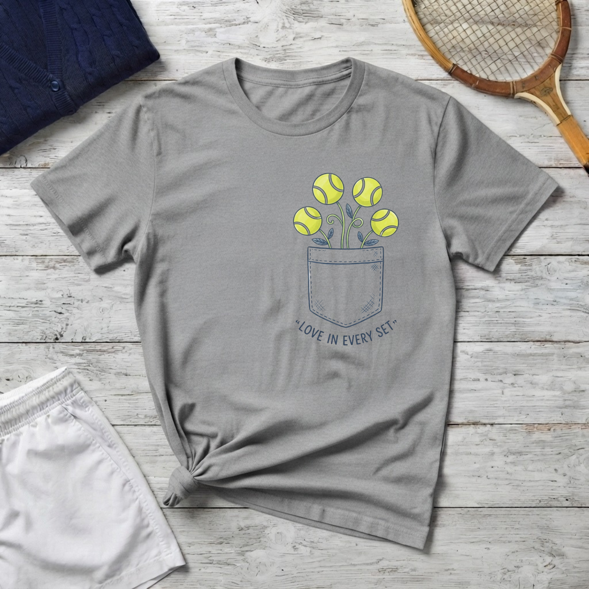 Love in Every Set Floral(printed Pocket) T-Shirt