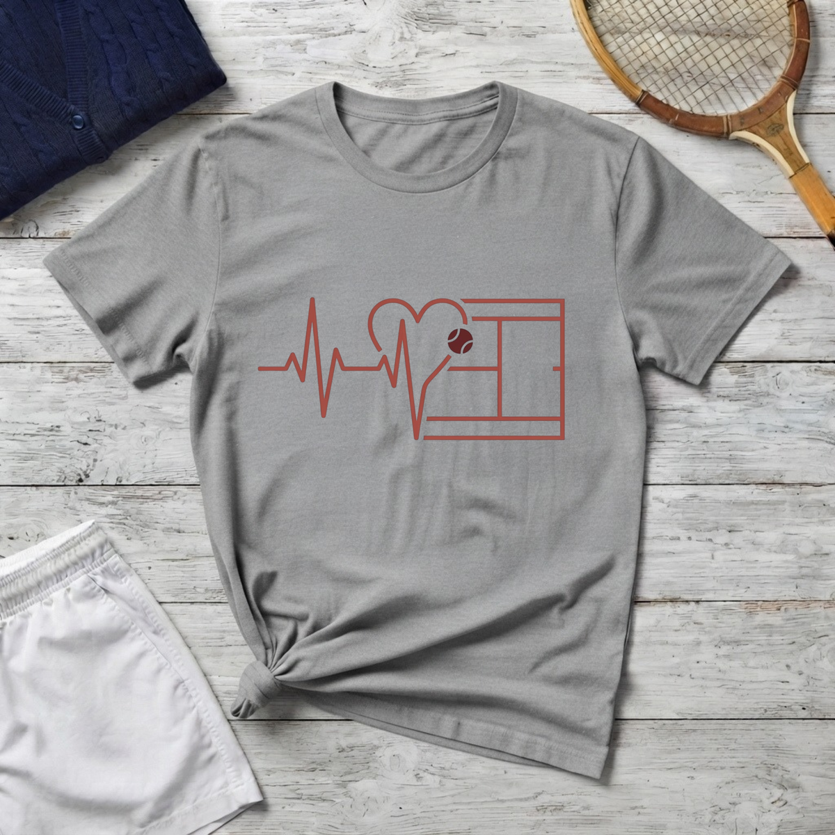 Heartbeat Love T-Shirt – Heart, EKG & court Design