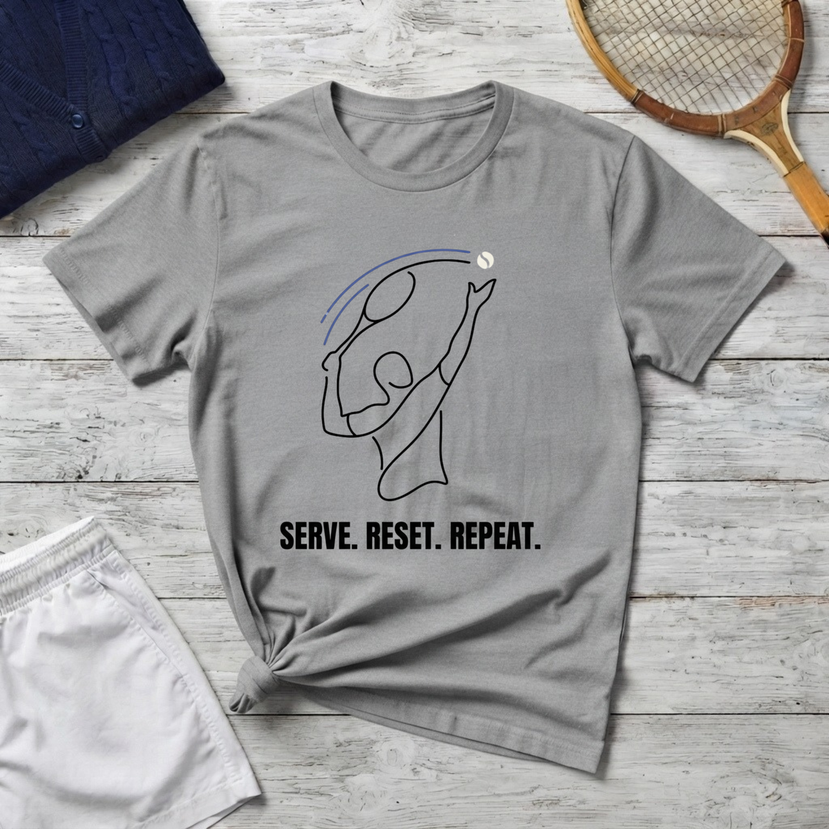 Serve. Reset. Repeat. T-Shirt — Minimalist Player Graphic Tee