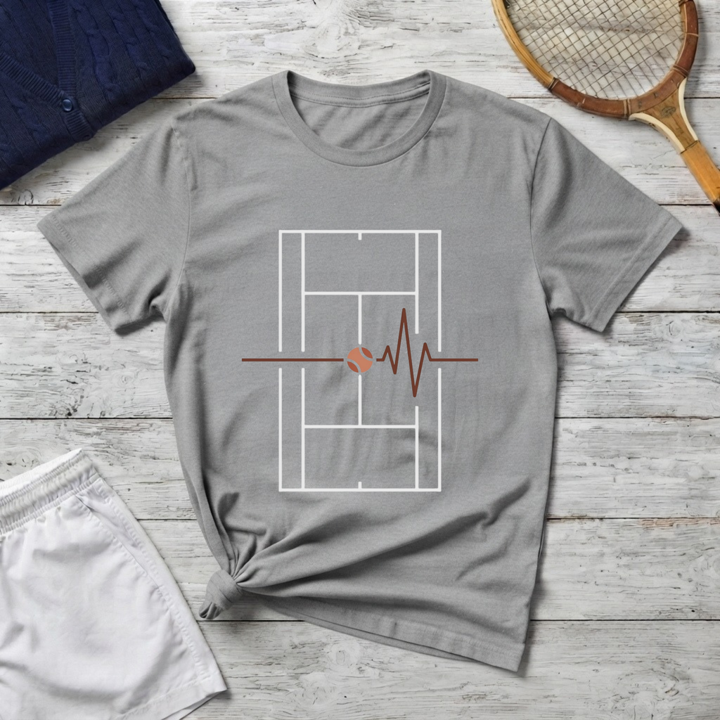tennis Court Heartbeat T-Shirt