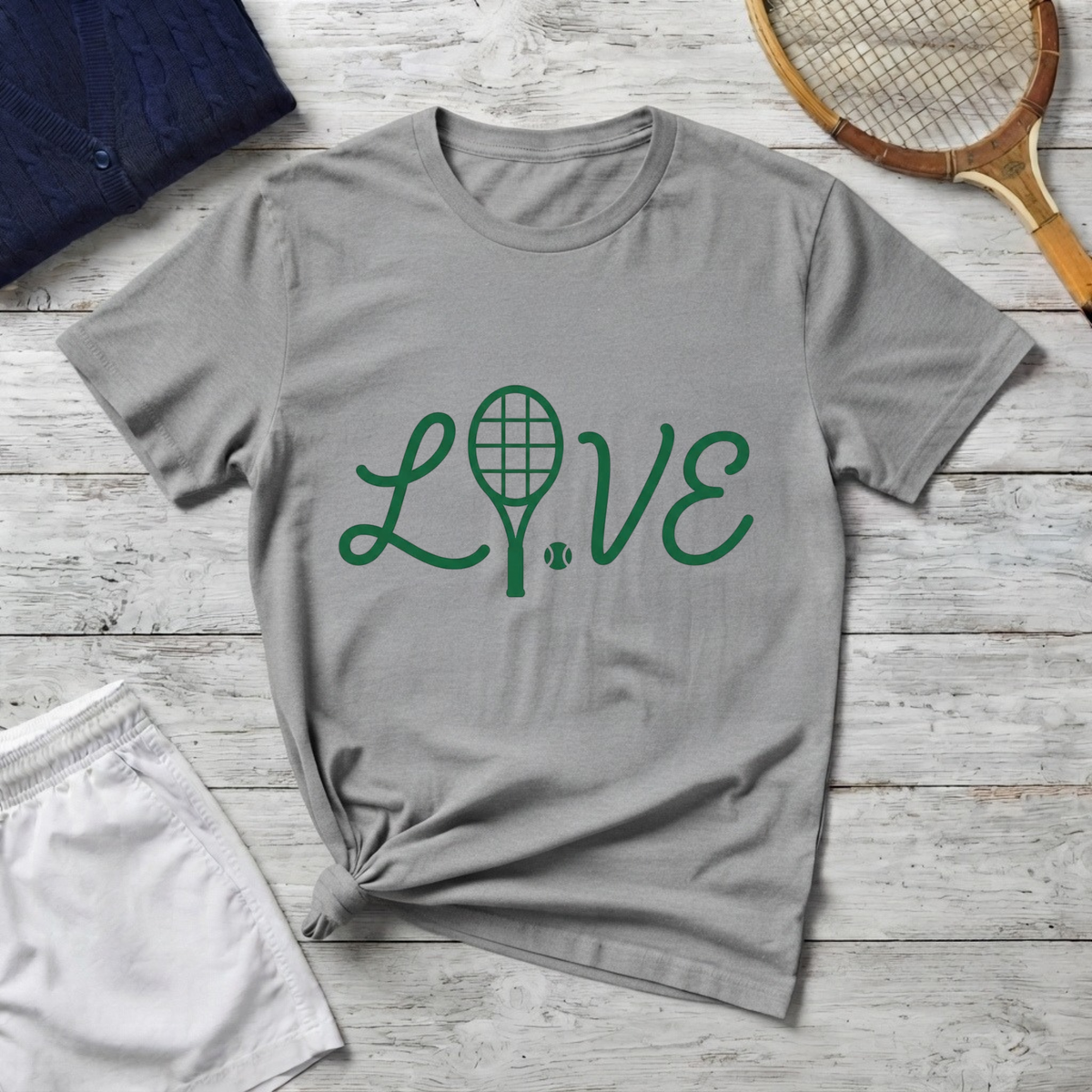 Tennis Love T-Shirt — 'LOVE' with Racket Graphic
