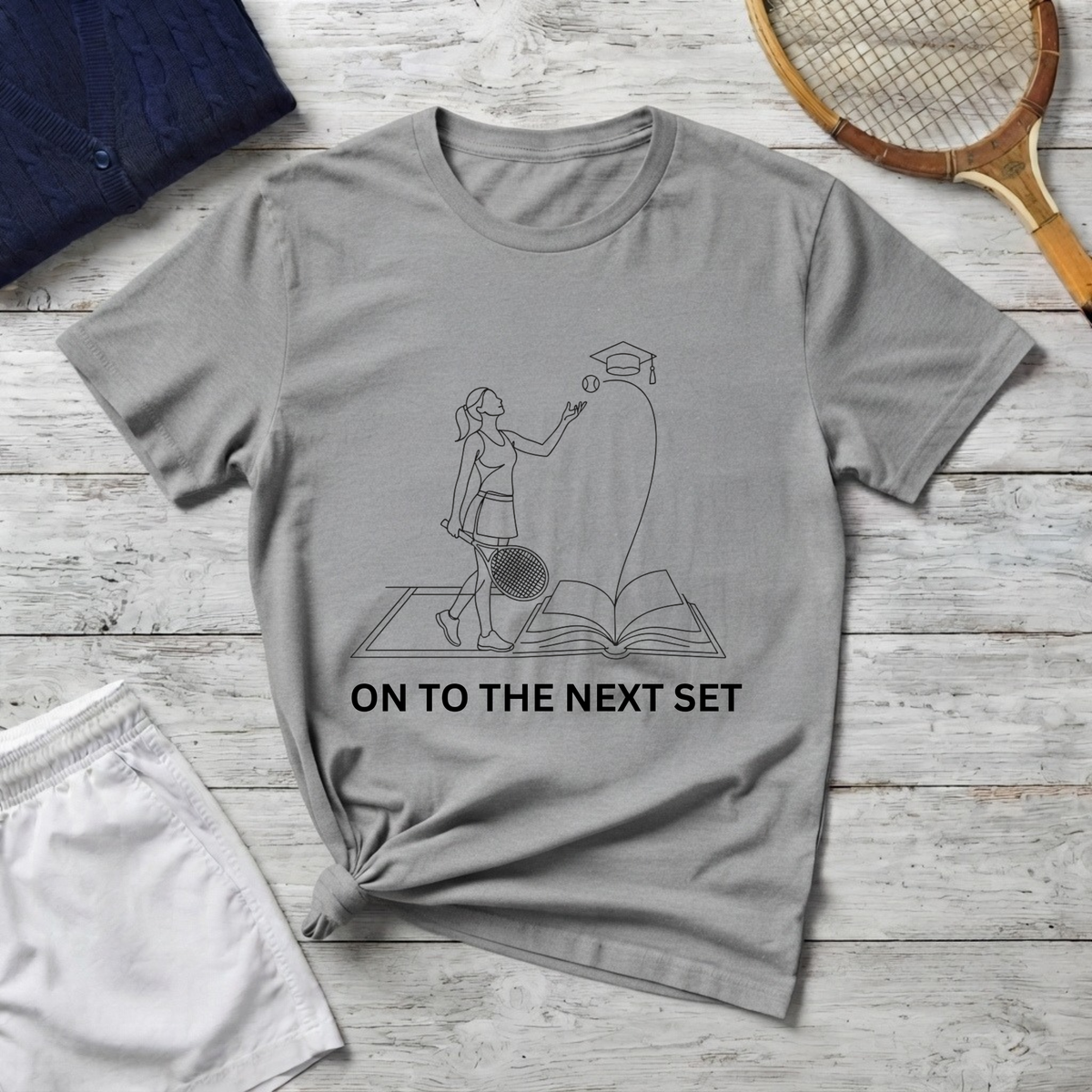 T‑Shirt — "On to the Next Set" Minimalist Climbing Illustration Tee