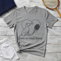 T-Shirt — "Love at First Serve" Tennis Dog Graphic Tee