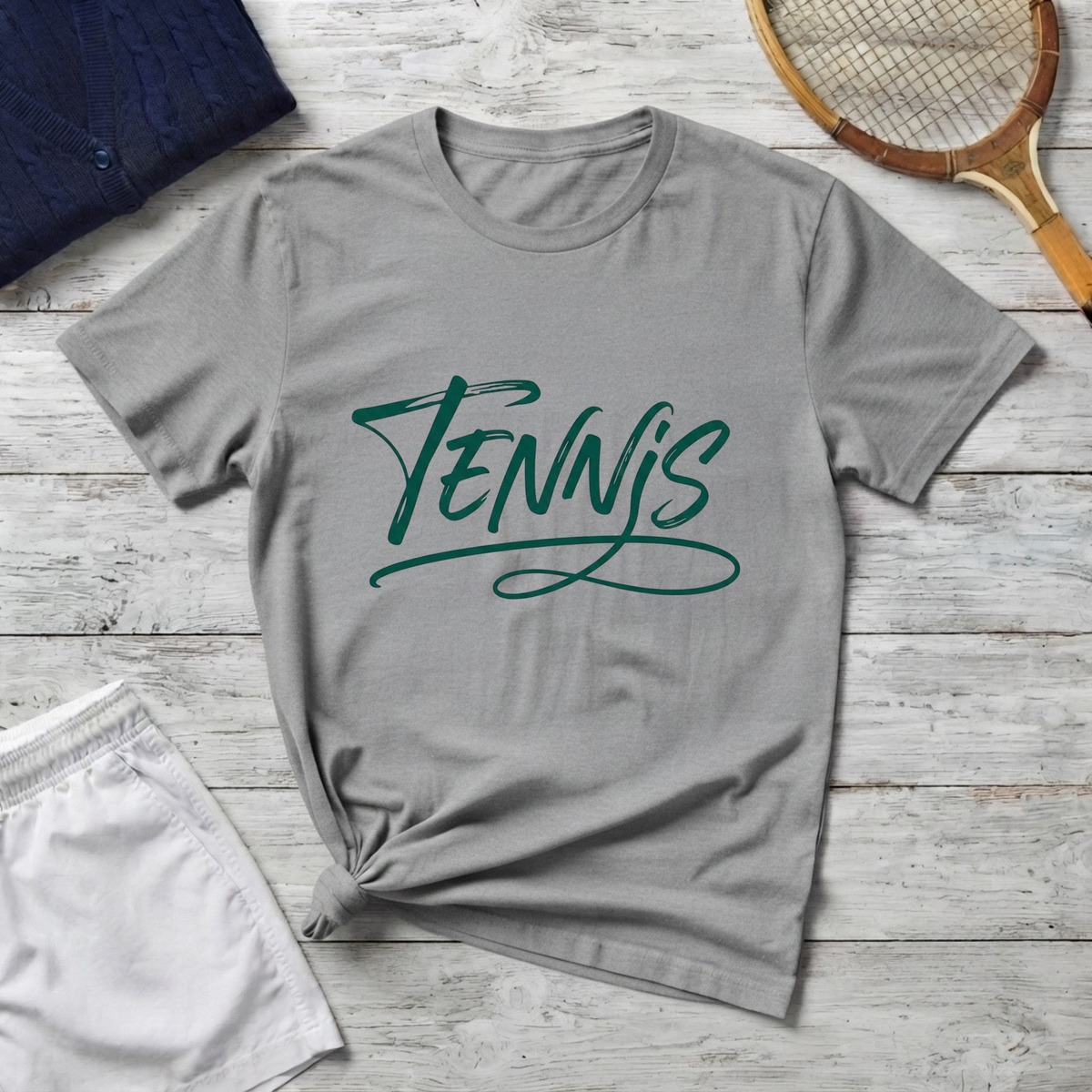 Tennis Script T-Shirt — Athletic Casual Tee for Tennis Players & Fans