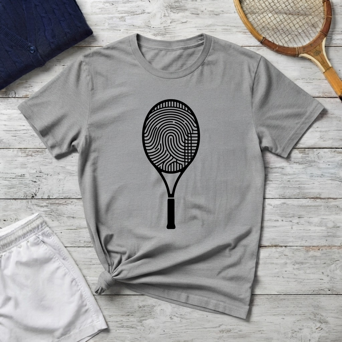 Fingerprint Tennis Racket T-Shirt