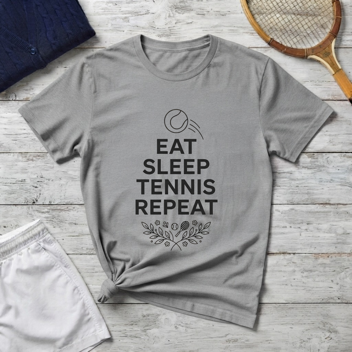 Eat Sleep Tennis Repeat T-Shirt — Tennis Player Graphic Tee