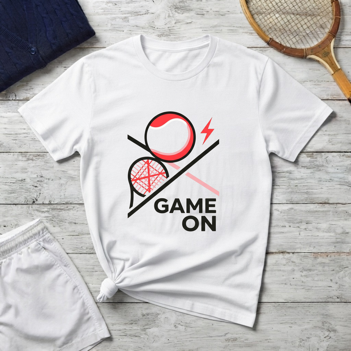 Game On Racquet T-Shirt — Minimalist Tennis Graphic Tee