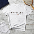 Baseline Tennis T-Shirt – Minimalist Racquet Design for Tennis Players