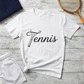 Tennis T-Shirt — Elegant Script Racket Design