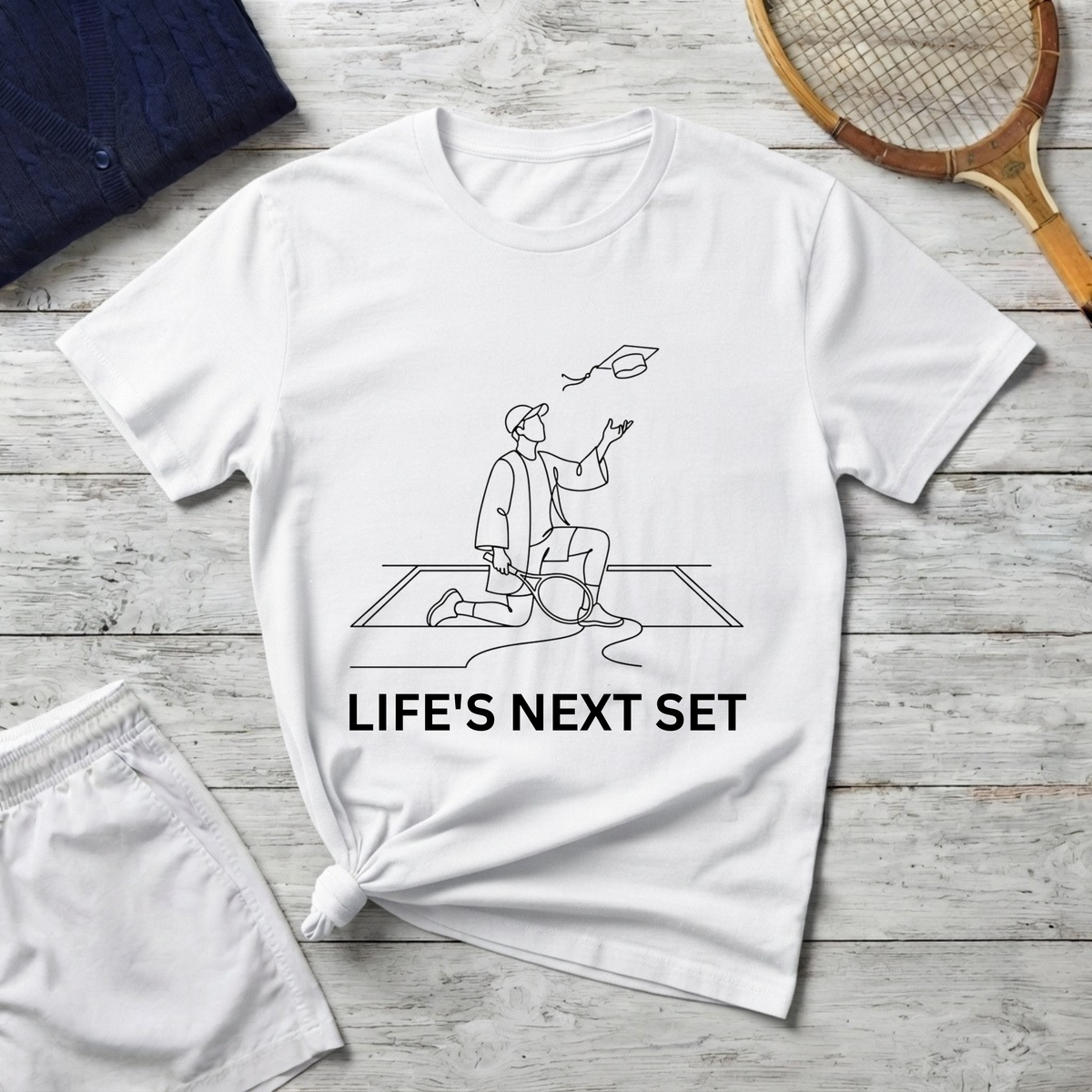 T-Shirt — "Life's Next Set" Tennis Graduation Tee