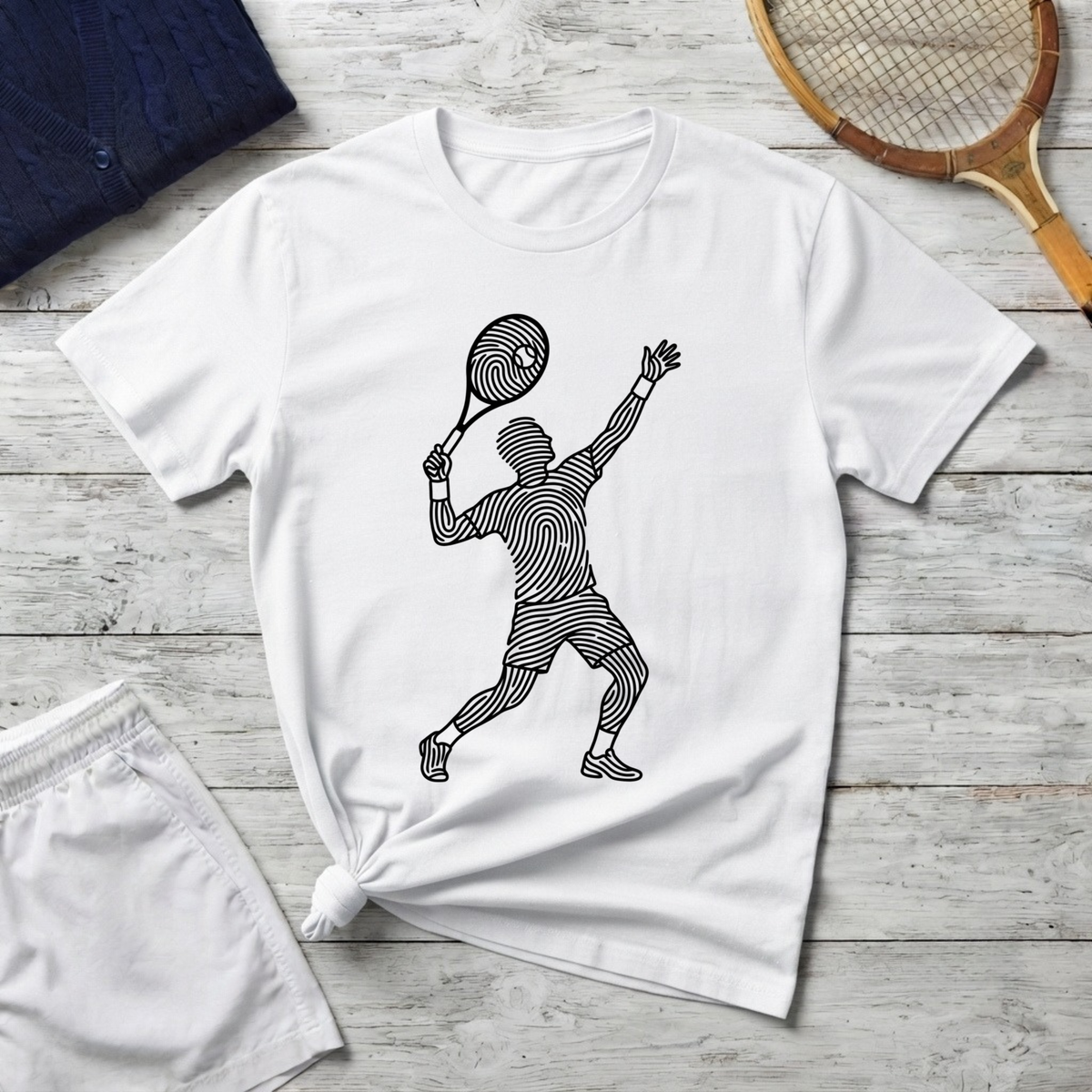 Tennis Player Sketch T-Shirt