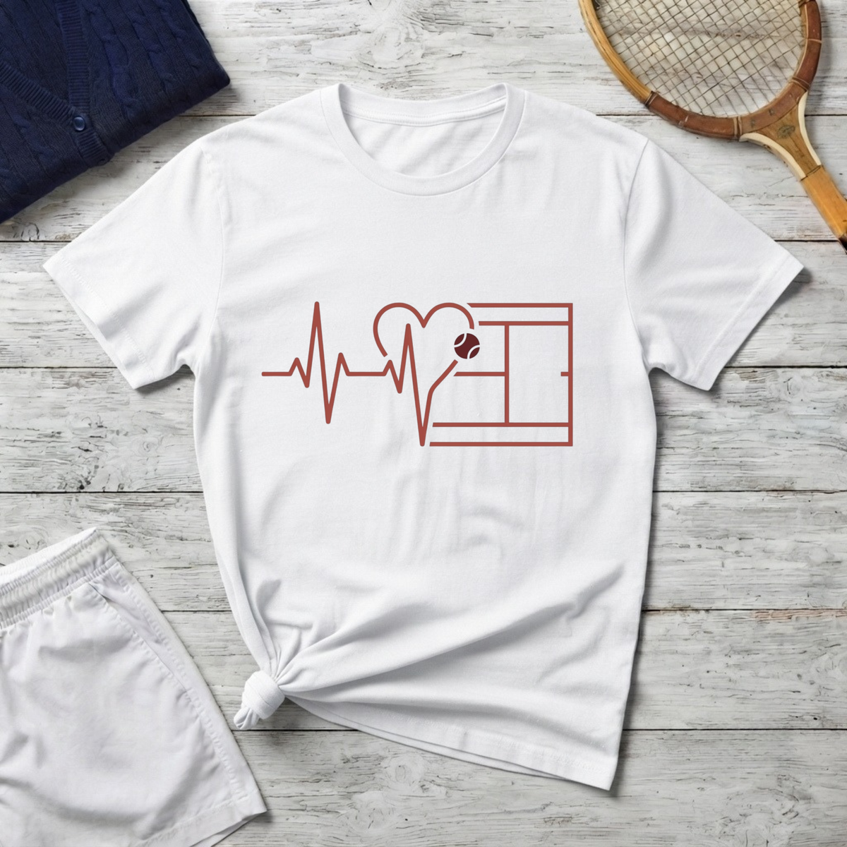Heartbeat Love T-Shirt – Heart, EKG & court Design
